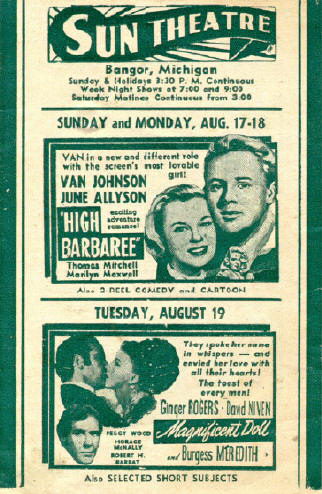 Sun Theater - 1946 Flyer